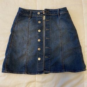 Denim button down skirt